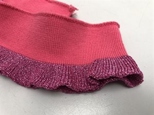 Special ribkant - lys pink med glimmer flæsekant